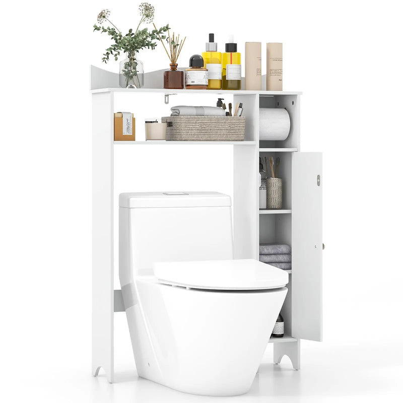 Wood Over the Toilet Bathroom Space Saver with Paper Holder and Shelf by DirectDeals