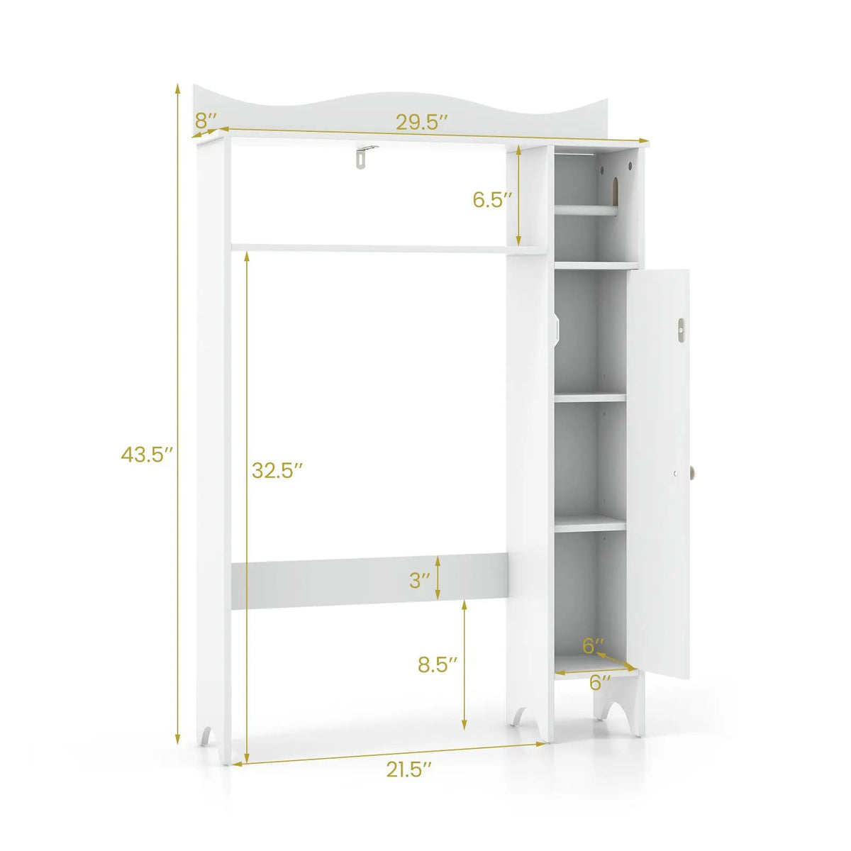 Wood Over the Toilet Bathroom Space Saver with Paper Holder and Shelf by DirectDeals