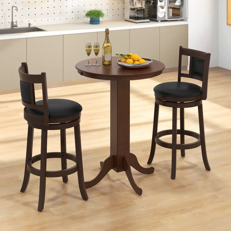 Wood Pub Round Dining Table with Pedestal Base by DirectDeals