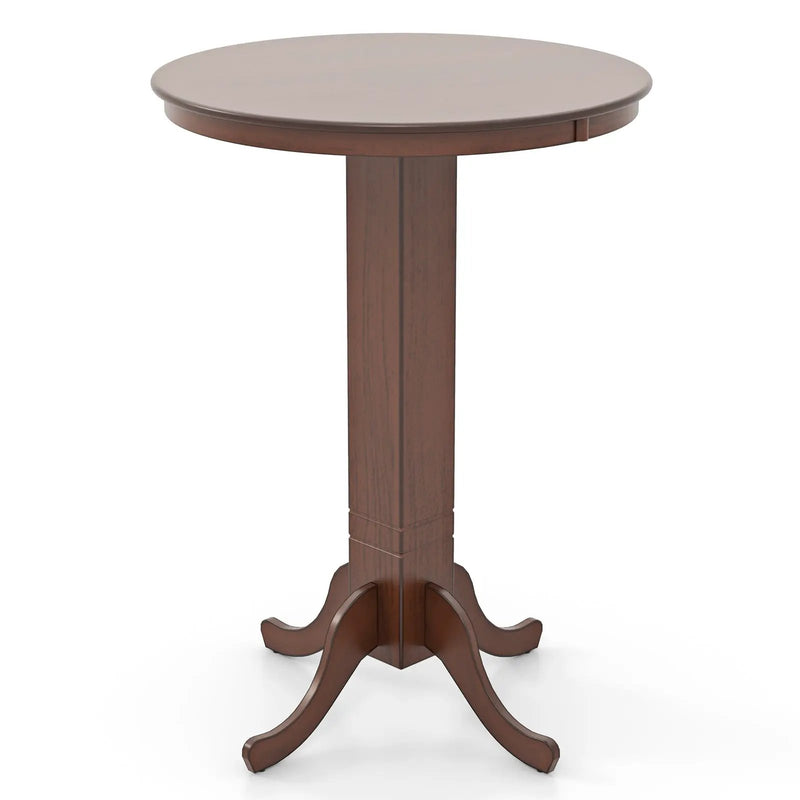 Wood Pub Round Dining Table with Pedestal Base by DirectDeals