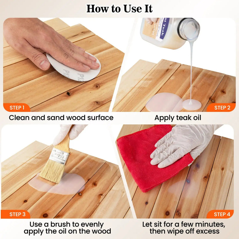 Wood Oil Cleaner and Brightener Set - 16 oz (2 Pack) by DirectDeals