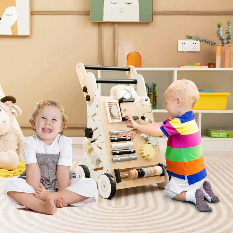Wooden Baby Walker with Height Adjustable Handles by DirectDeals