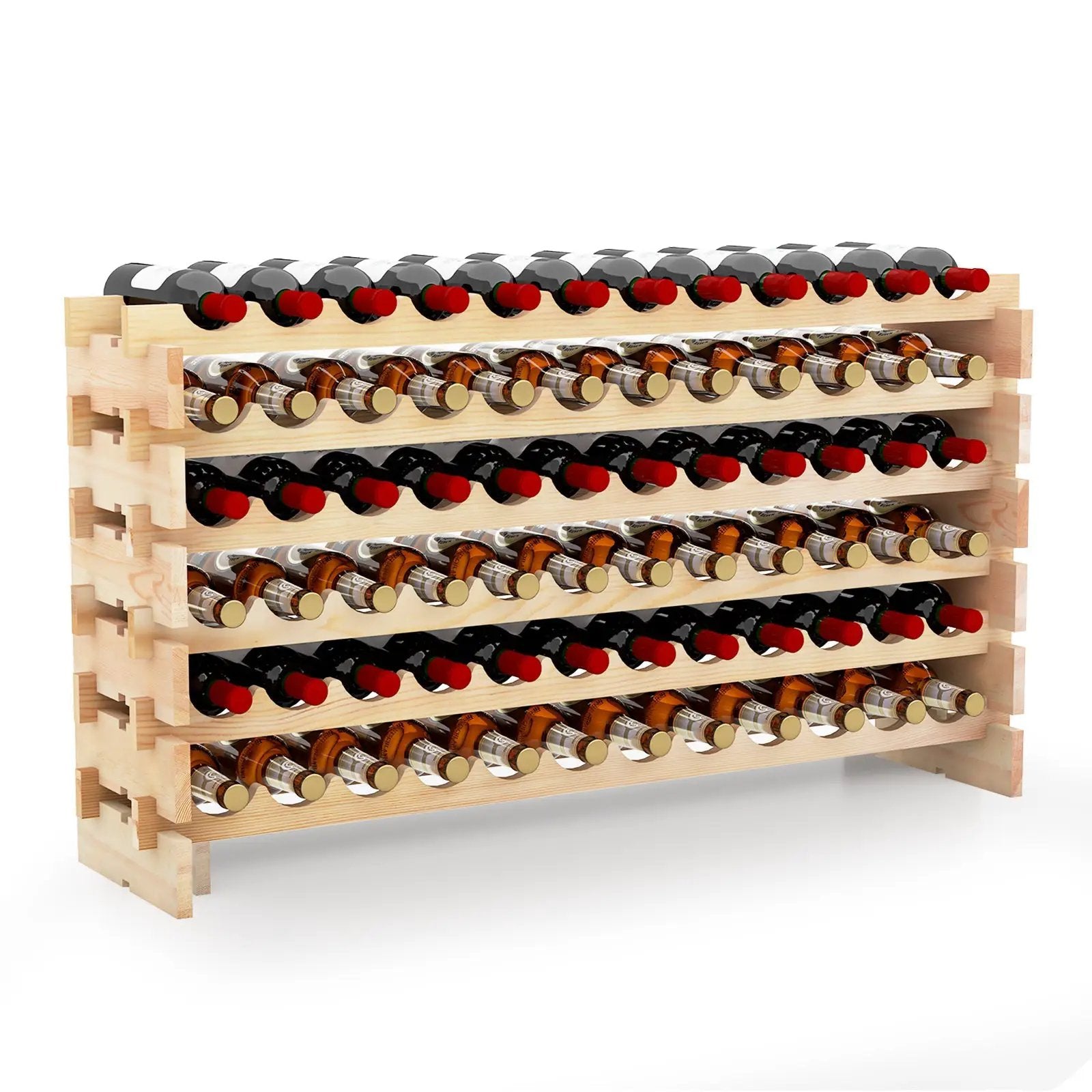 Wooden Bottle Rack Wine Display Shelves for 72 Bottles by DirectDeals