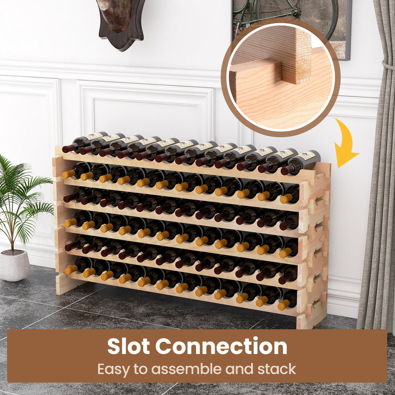 Wooden Bottle Rack Wine Display Shelves for 72 Bottles by DirectDeals