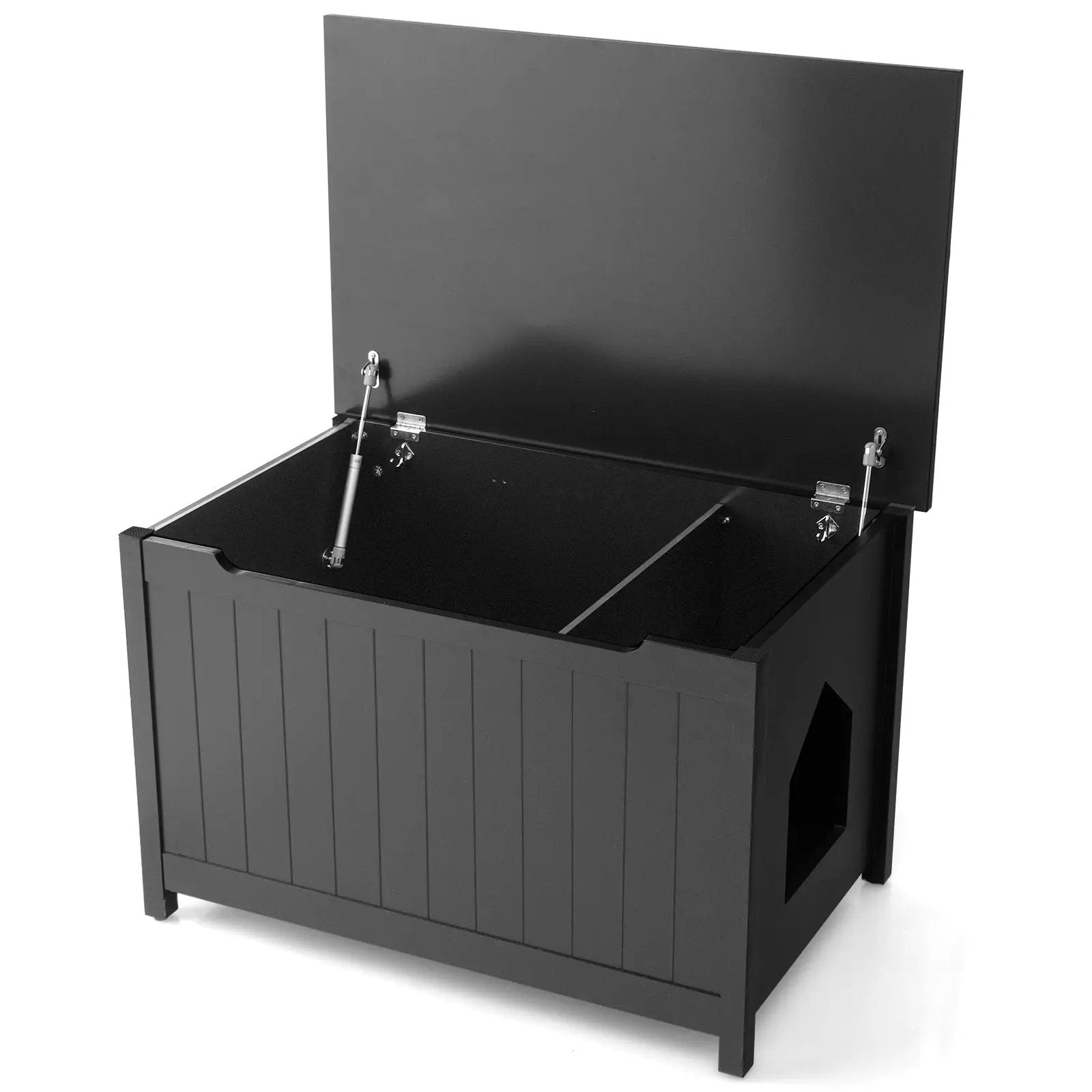 Wooden Cat Litter Box Enclosure with Top Opening Side Table Furniture by DirectDeals