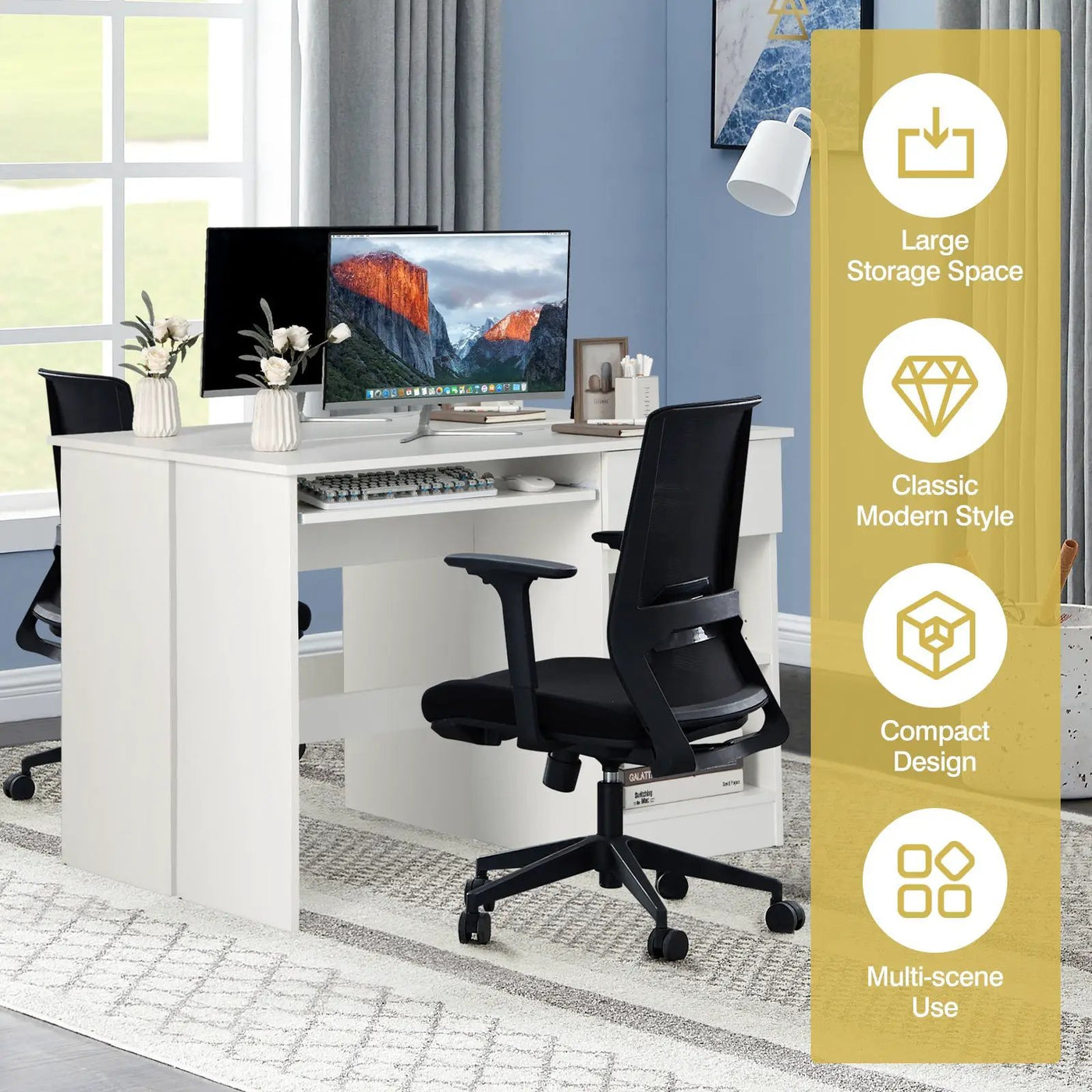 Wooden Computer Desk with CPU Stand by DirectDeals
