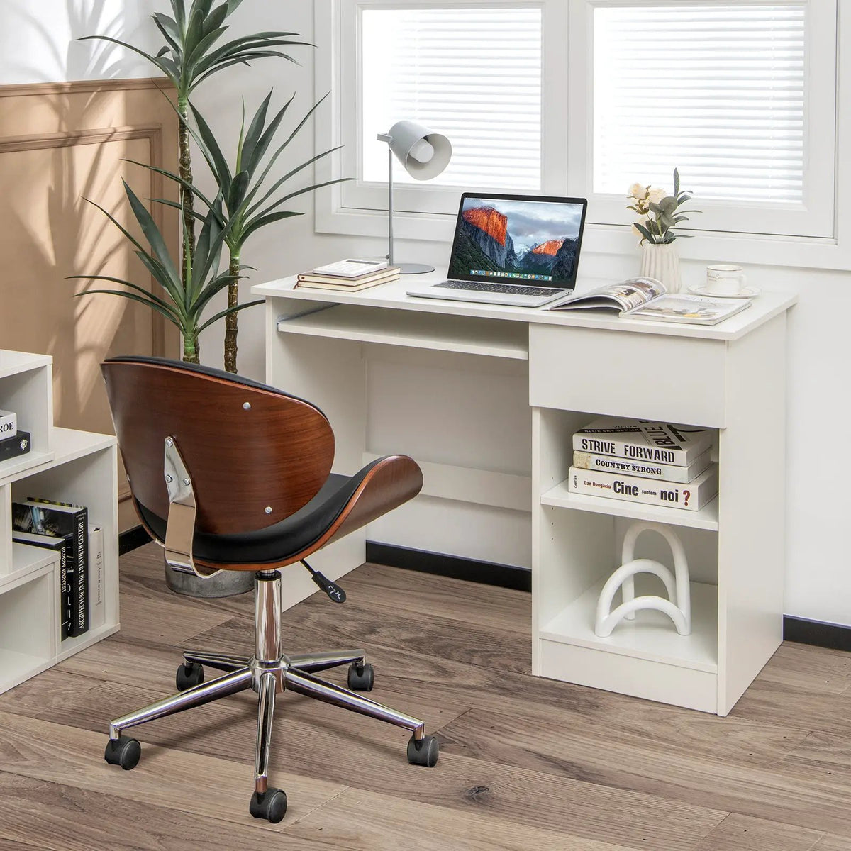 Wooden Computer Desk with CPU Stand by DirectDeals