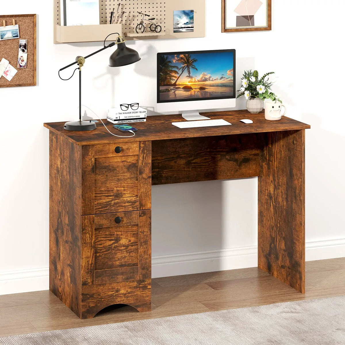 Wooden Computer Desk Workstation with 3 Drawers for Home and Office by DirectDeals