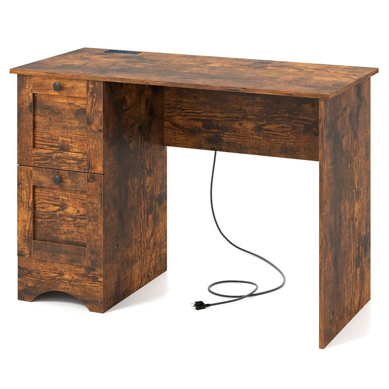 Wooden Computer Desk Workstation with 3 Drawers for Home and Office by DirectDeals