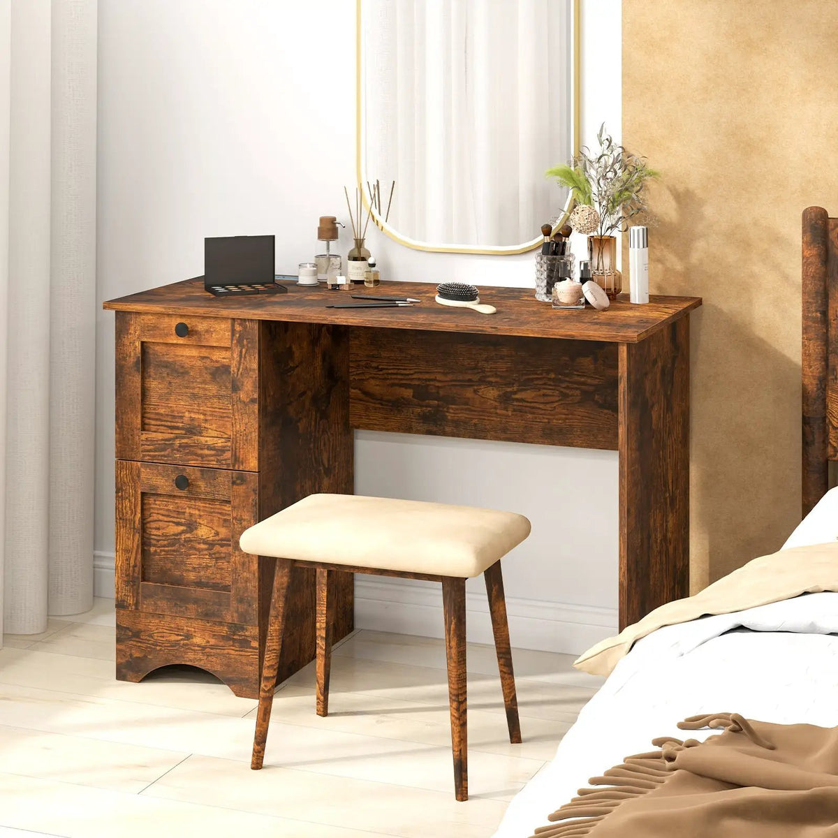 Wooden Computer Desk Workstation with 3 Drawers for Home and Office by DirectDeals