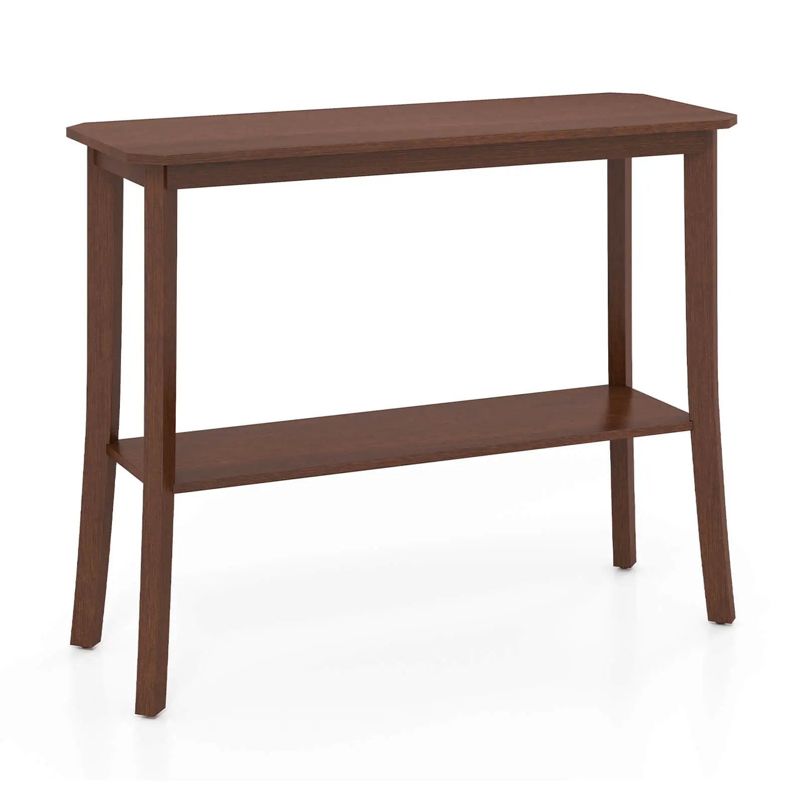 2-Tier Freestanding Wooden Console Table with Open Shelf by DirectDeals