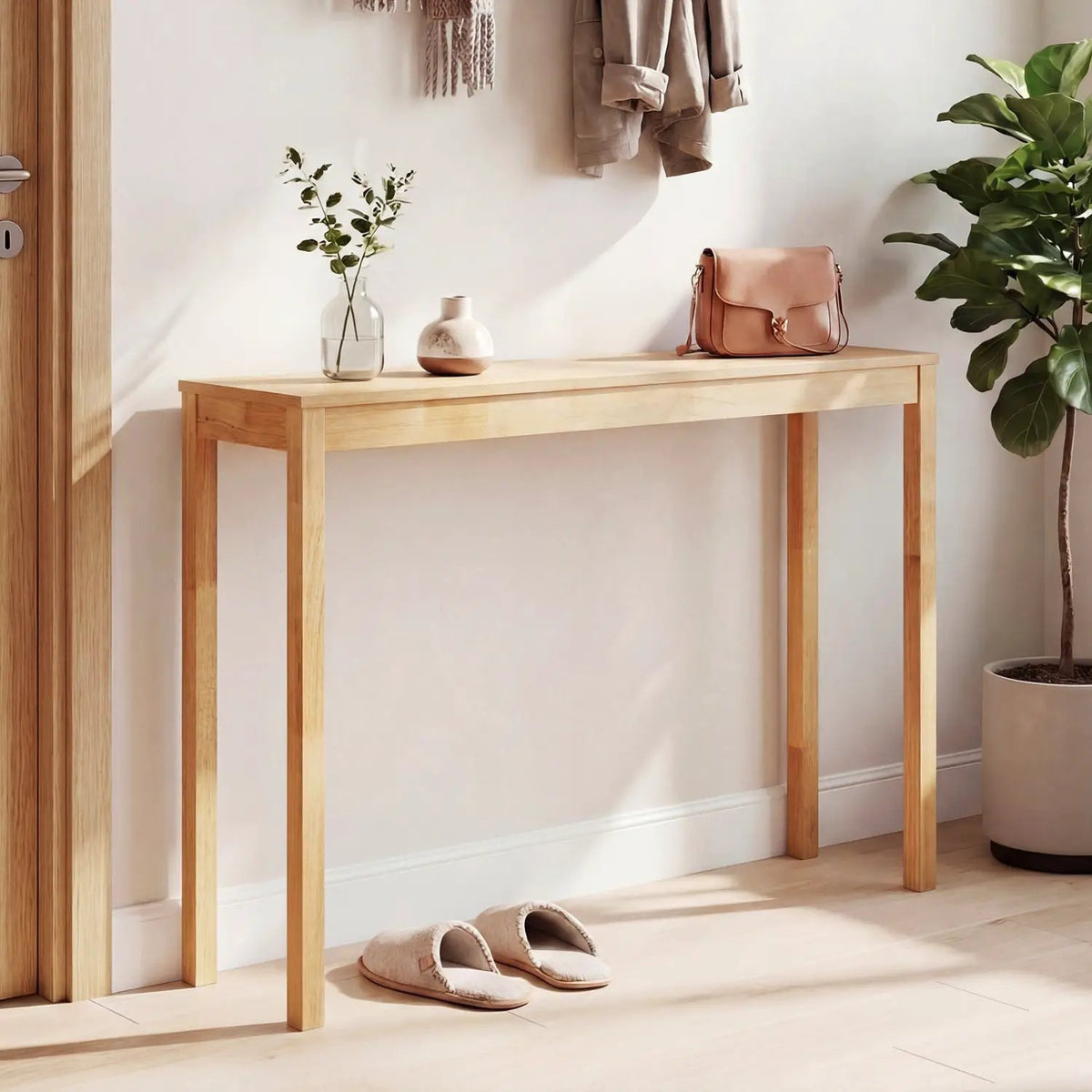 Wooden Console Table Modern Farmhouse Sofa Table with Thickened Top by DirectDeals