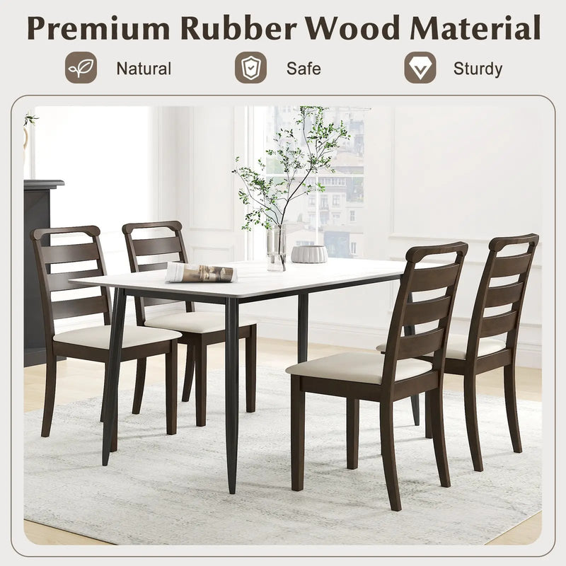 Polyester Upholstered Wooden Dining Chair Set of 2-Walnut by DirectDeals