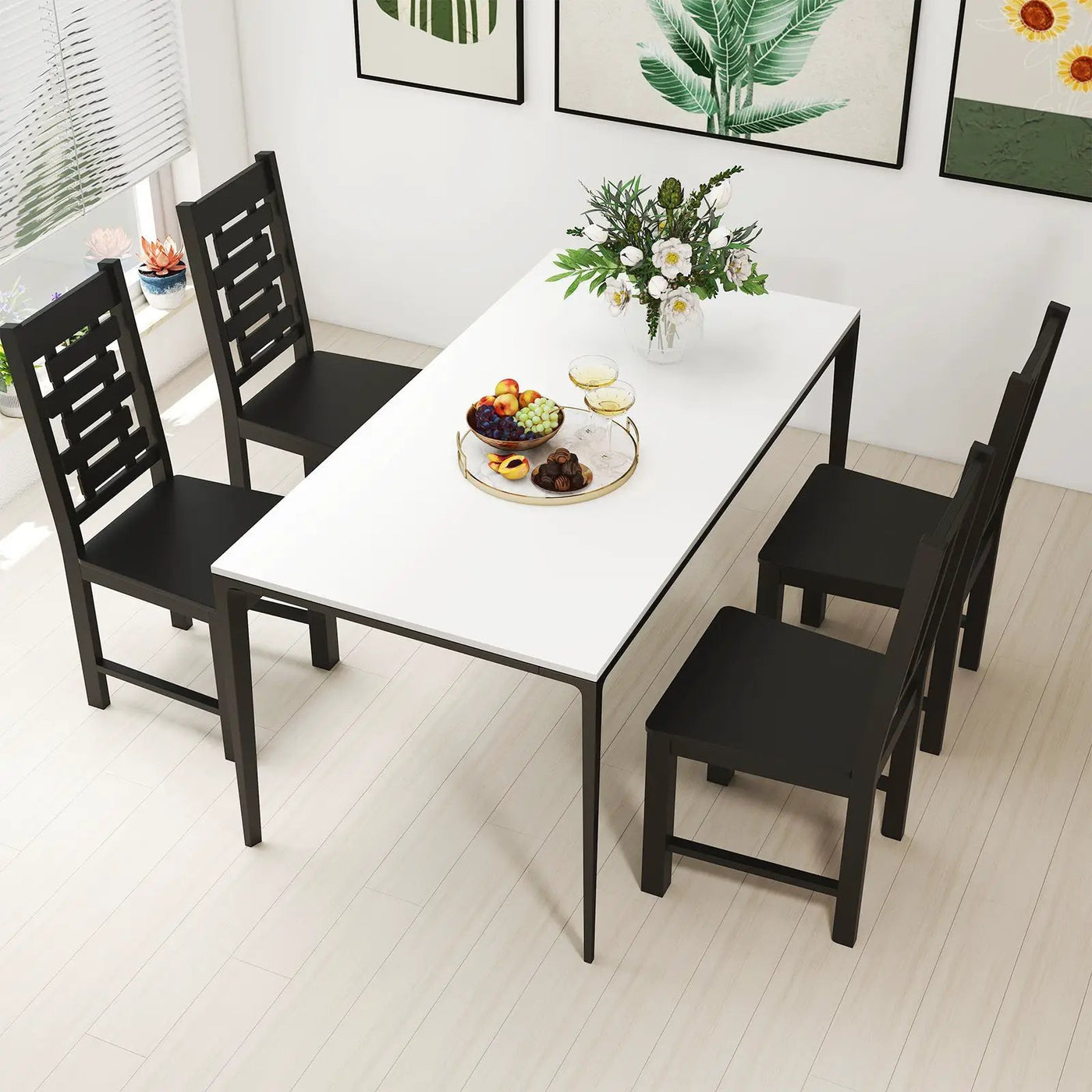 Wooden Dining Chair Set of 2 Solid Rubber Wood Kitchen Chairs by DirectDeals