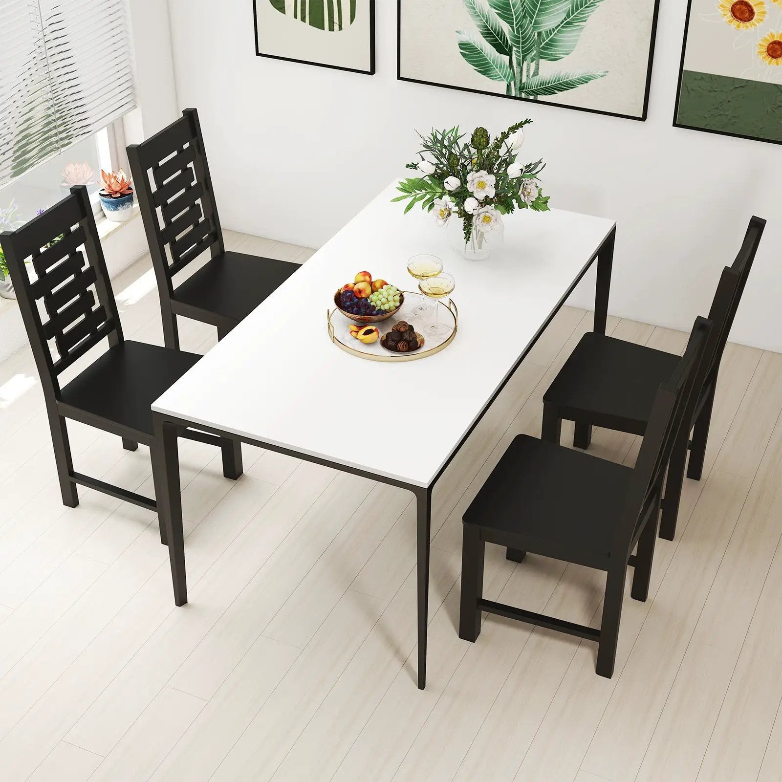 Wooden Dining Chair Set of 2 Solid Rubber Wood Kitchen Chairs by DirectDeals