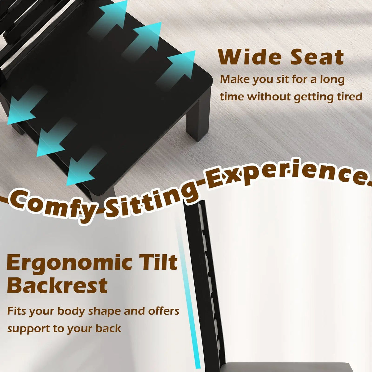Wooden Dining Chair Set of 2 Solid Rubber Wood Kitchen Chairs by DirectDeals