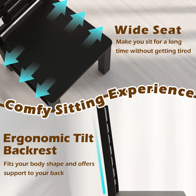 Wooden Dining Chair Set of 2 Solid Rubber Wood Kitchen Chairs by DirectDeals