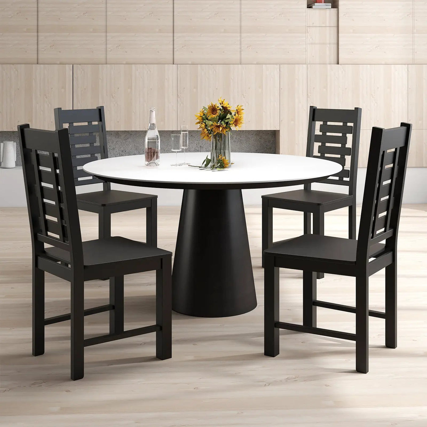 Wooden Dining Chair Set of 2 Solid Rubber Wood Kitchen Chairs by DirectDeals