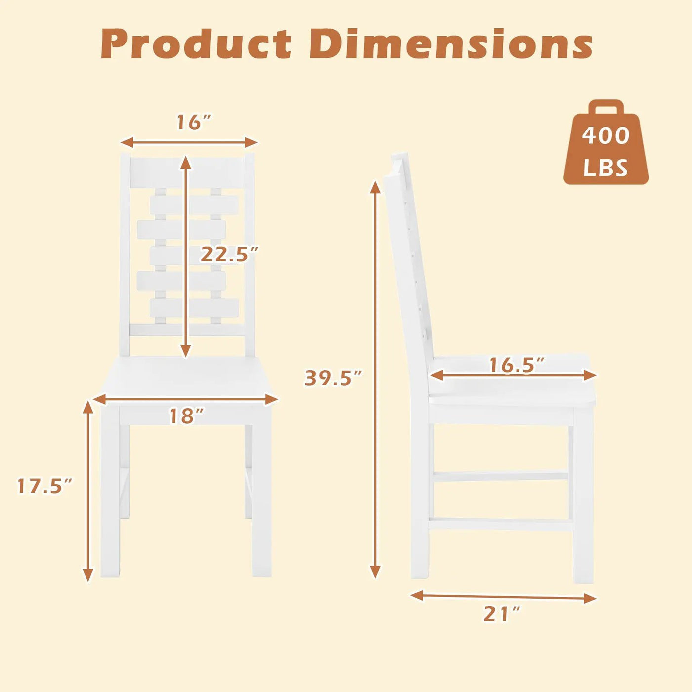 Wooden Dining Chair Set of 2 Solid Rubber Wood Kitchen Chairs by DirectDeals