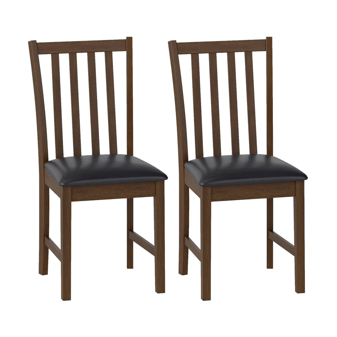 Wooden Dining Chair Set of 2 with Rubber Wood Frame and Padded Seat by DirectDeals