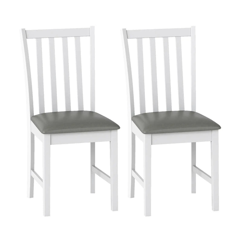 Wooden Dining Chair Set of 2 with Rubber Wood Frame and Padded Seat by DirectDeals