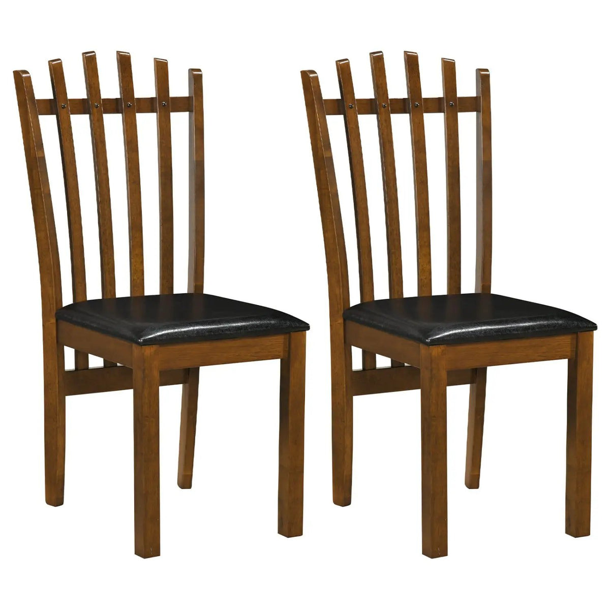 Dining Chairs Set of 2 with Spindle Back and PU Leather Seat by DirectDeals