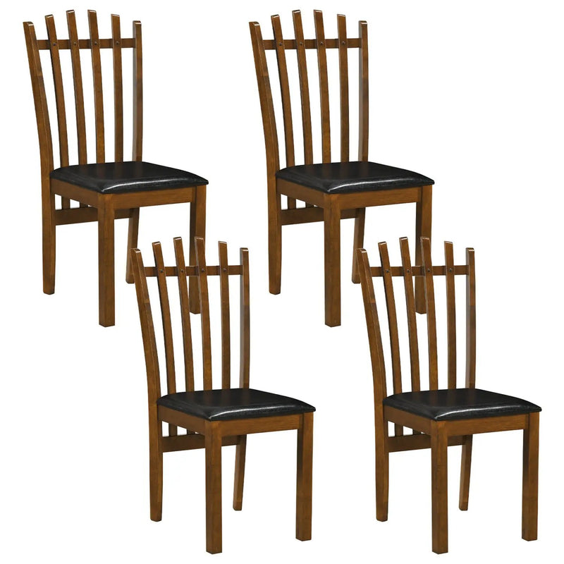 Dining Chairs Set of 4 with Spindle Back and PU Leather Seat by DirectDeals