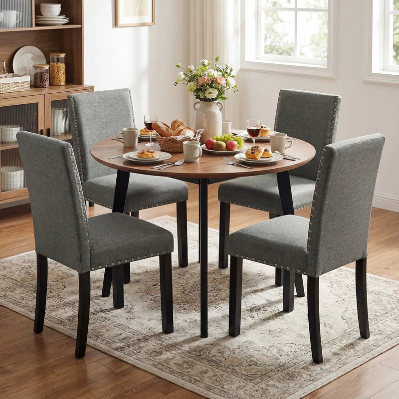 Wooden Dining Chairs Set of 4 with Bent Wood Legs by DirectDeals