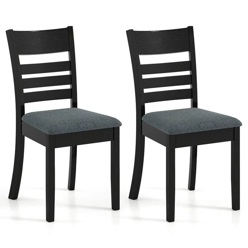 Wooden Dining Chairs Set of 2 Upholstered Kitchen Chairs with Rubber Wood Frame by DirectDeals