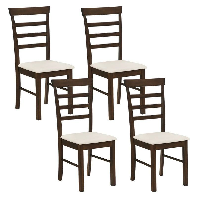 Dining Chairs Set of 4 with Fabric Cushion and Wood Frame by DirectDeals