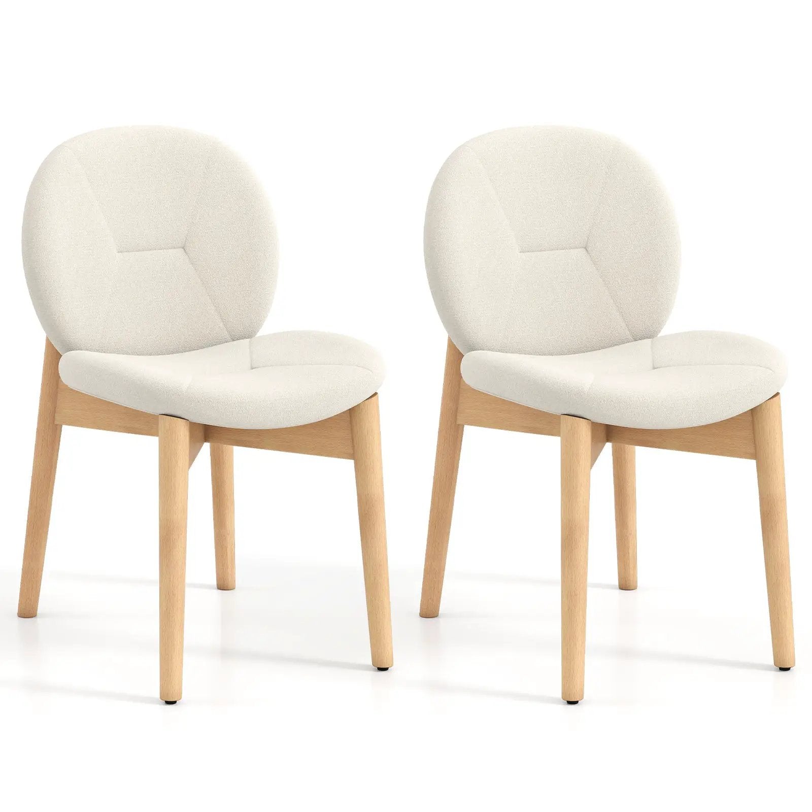 Wooden Dining Chairs Set of 2 with Rubber Wood Legs-White by DirectDeals