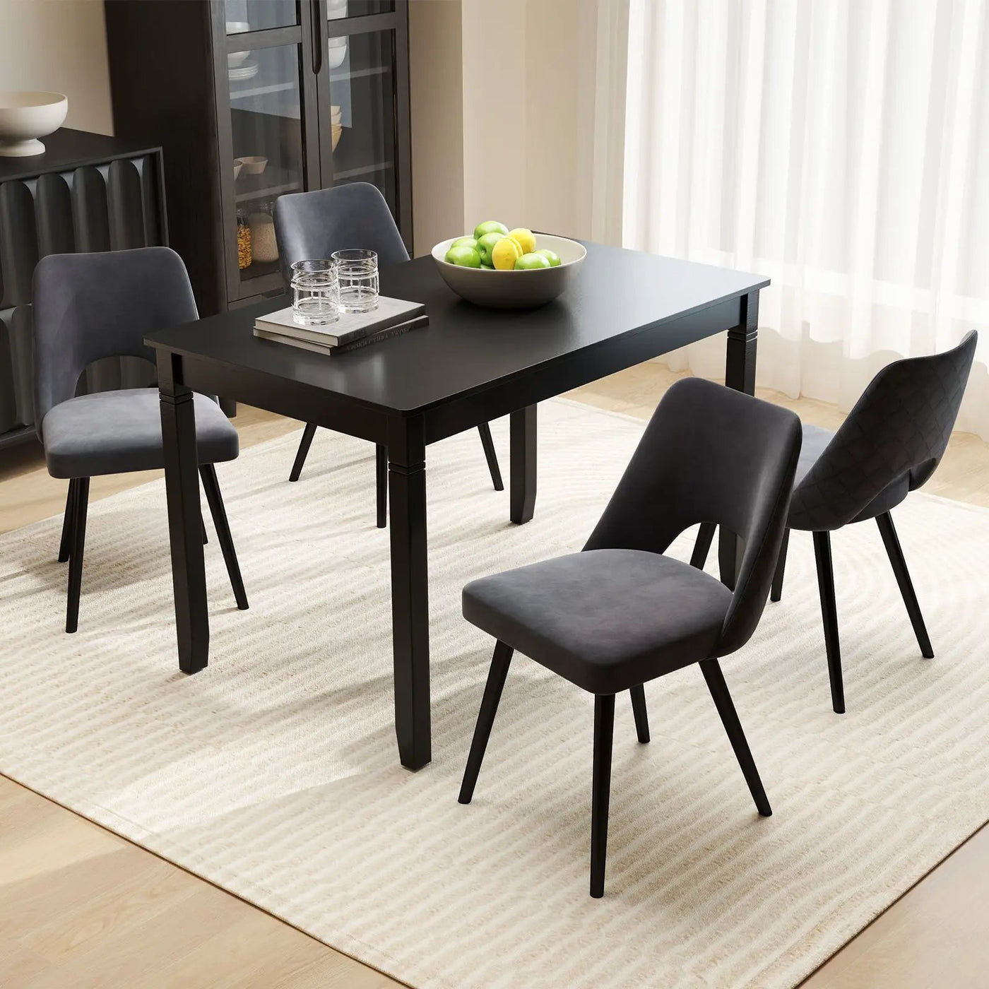 48-Inch Wooden Dining Table for 4 People Rectangular Kitchen Table with Rubber Wood Legs by DirectDeals