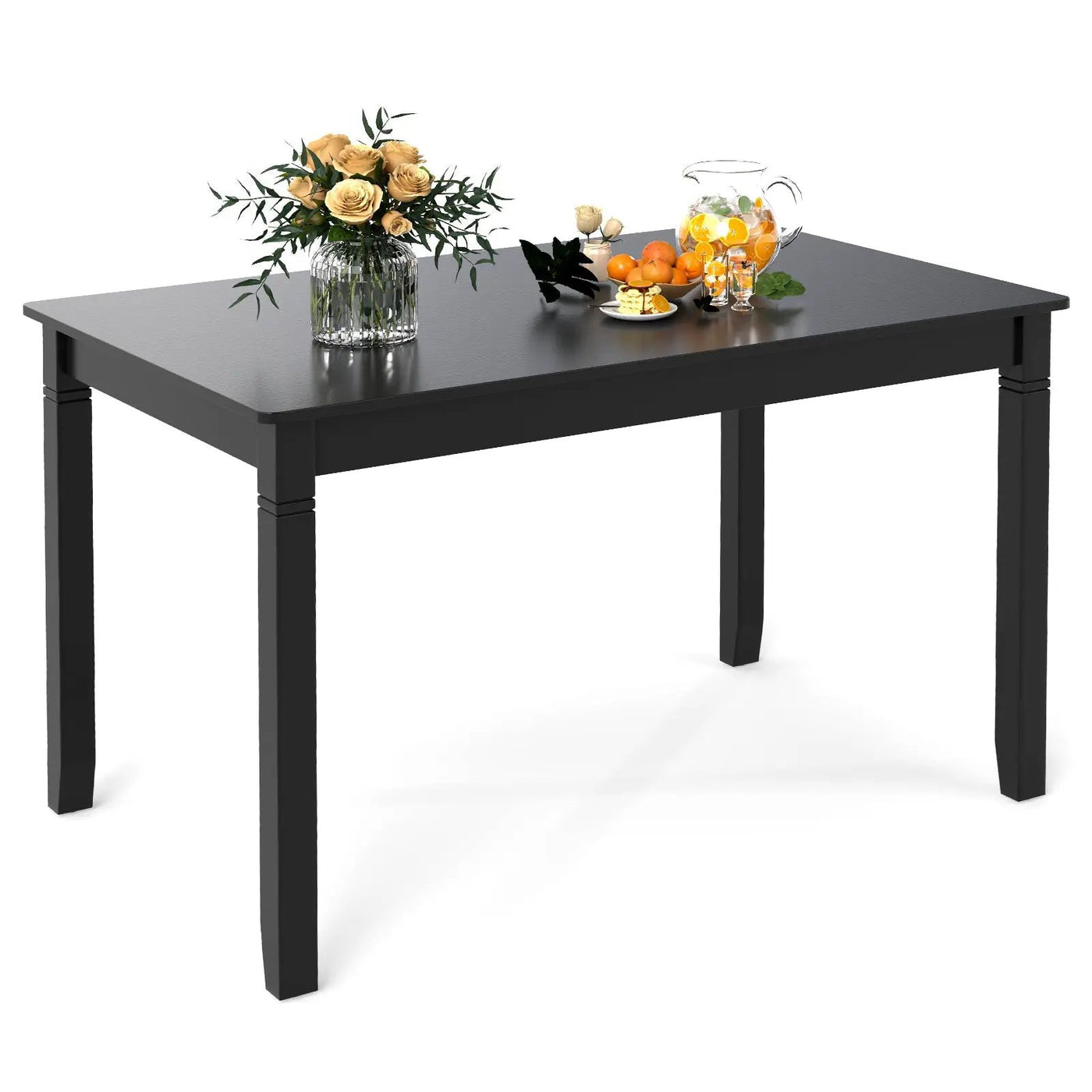 48-Inch Wooden Dining Table for 4 People Rectangular Kitchen Table with Rubber Wood Legs by DirectDeals