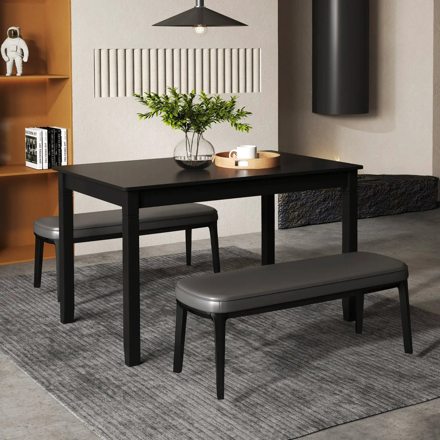 48-Inch Wooden Dining Table for 4 People Rectangular Kitchen Table with Rubber Wood Legs by DirectDeals