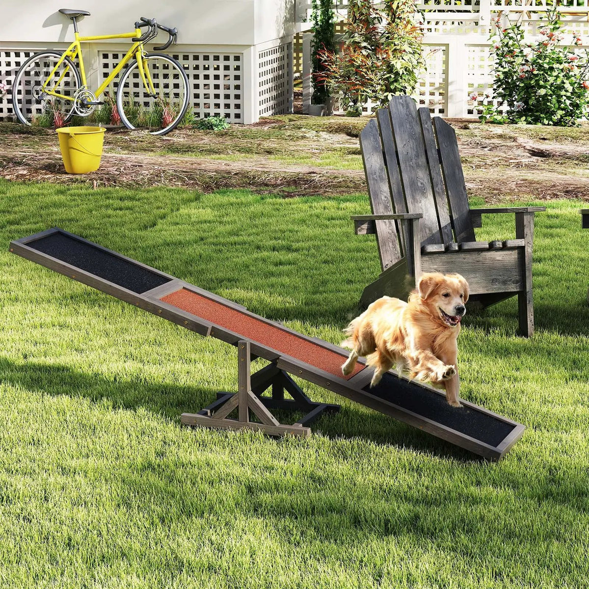 Wooden Dog Agility Seesaw Dog Outdoor Run Game Toy for Obstacle Courses by DirectDeals