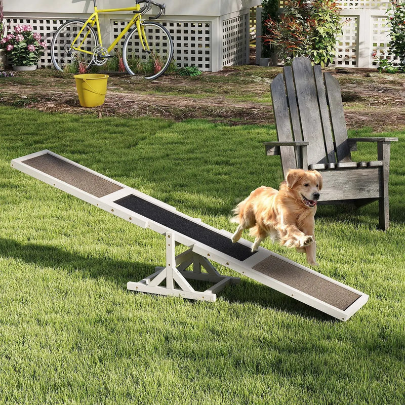 Wooden Dog Agility Seesaw Dog Outdoor Run Game Toy for Obstacle Courses by DirectDeals