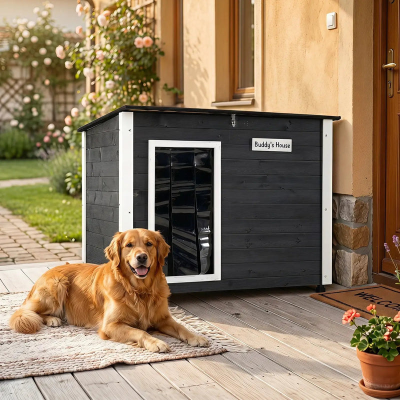 Wooden Dog House Outdoor with Openable Roof - Large by DirectDeals