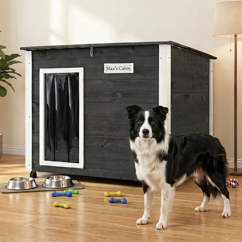 Wooden Dog House Outdoor with Openable Roof - Large by DirectDeals