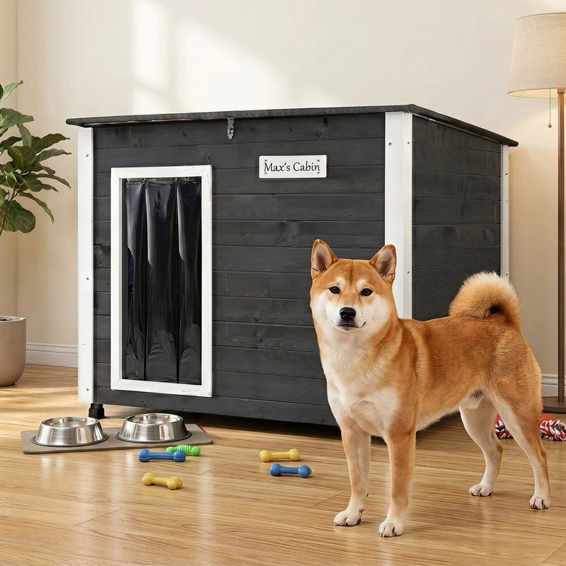 Wooden Dog House Outdoor with Openable Roof - Large by DirectDeals