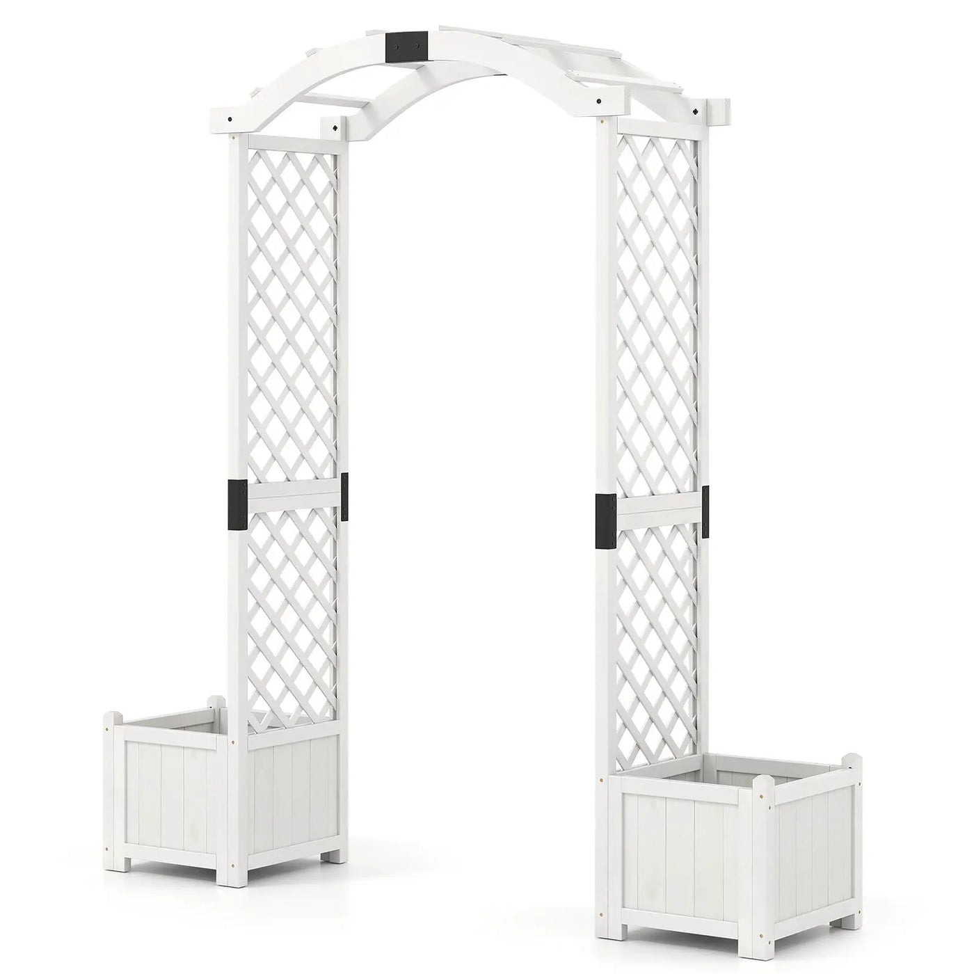 Wooden Garden Arbor with Planter and Trellis for Climbing Plants Decorations by DirectDeals