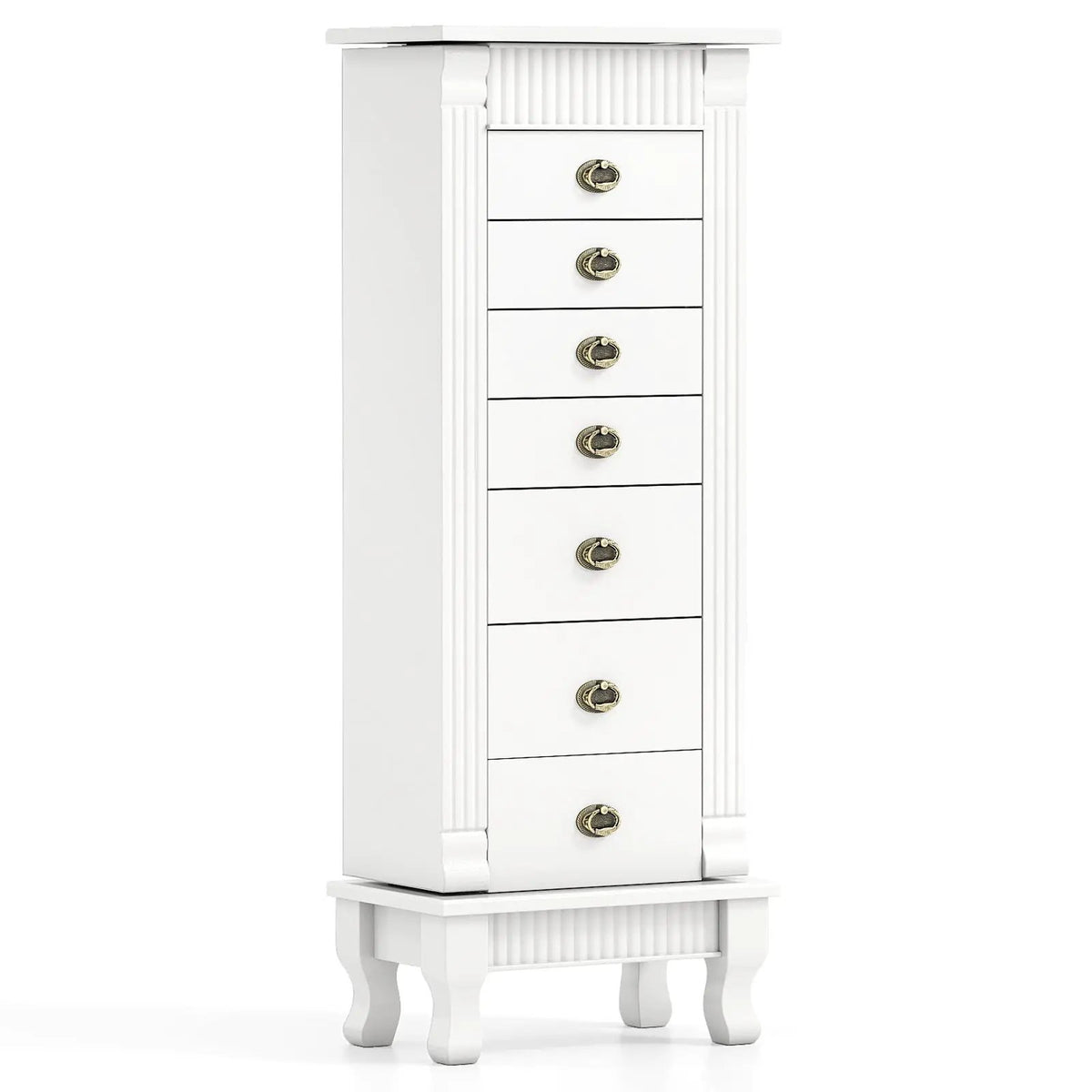 Wooden Jewelry Armoire Cabinet Storage Chest with Drawers and Swing Doors by DirectDeals