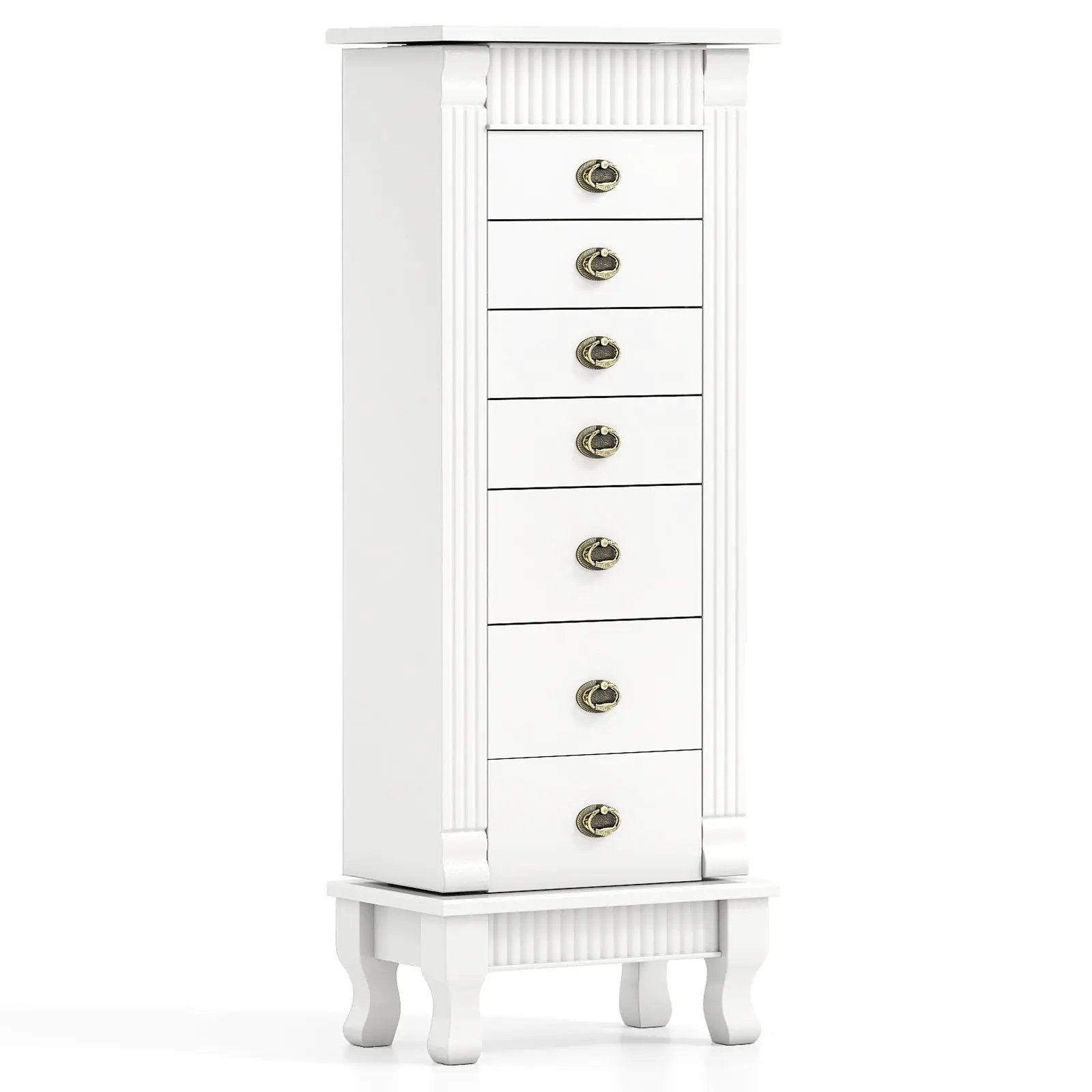 Wooden Jewelry Armoire Cabinet Storage Chest with Drawers and Swing Doors by DirectDeals