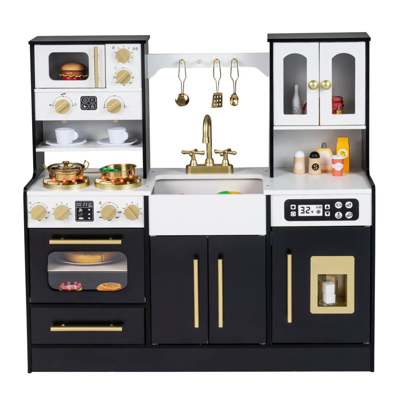 Wooden Kids Kitchen Playset with Realistic Lights and Sounds by DirectDeals