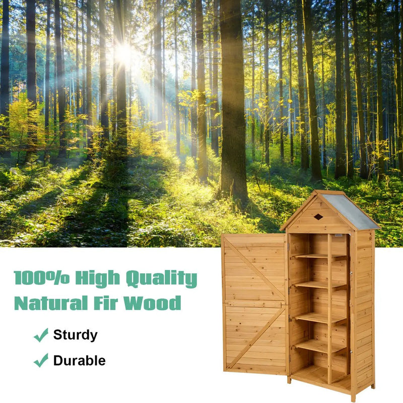 Wooden Outdoor Lockable Garden Tool Storage by DirectDeals