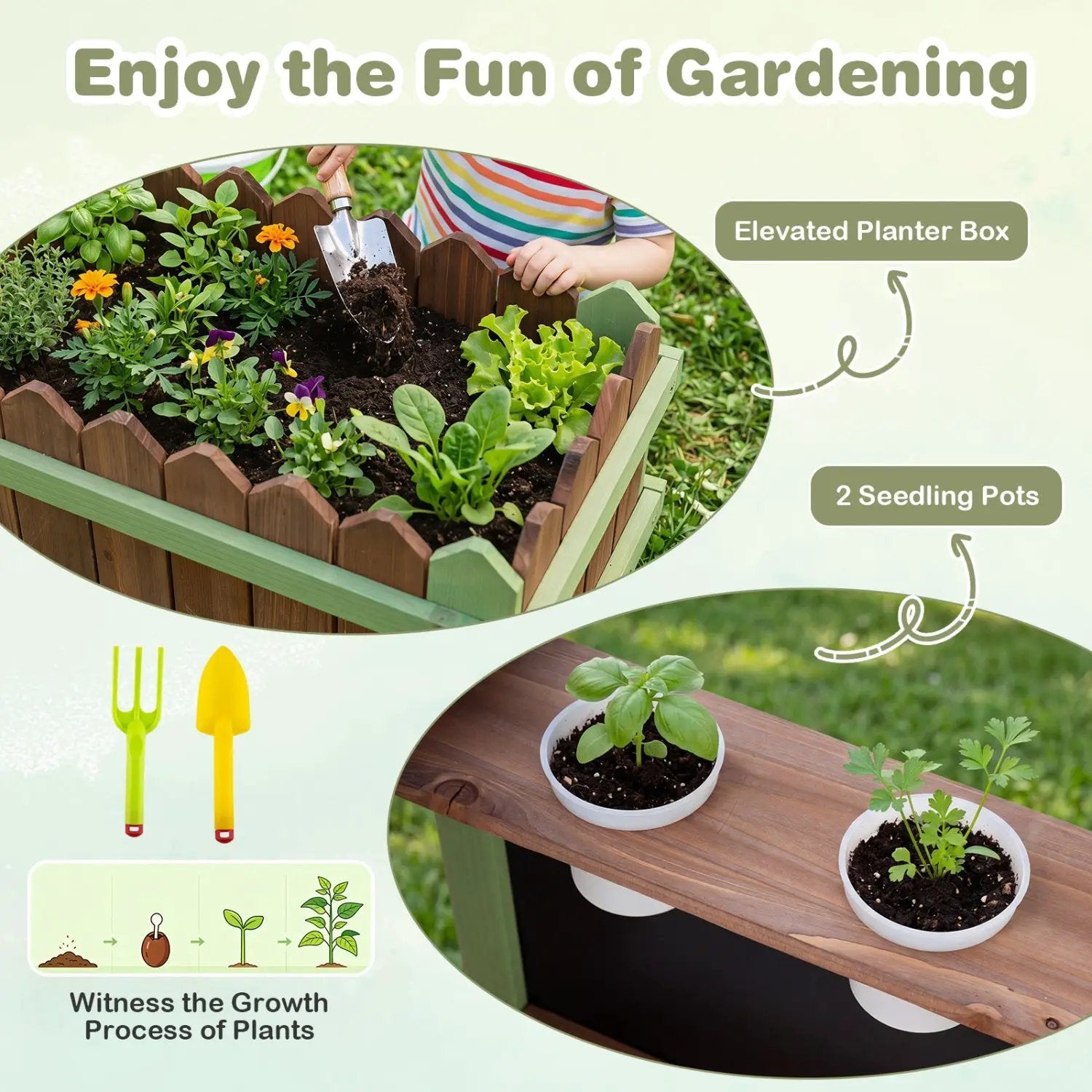 Wooden Mud Farm Playset with Planter Box and Water Pump by DirectDeals