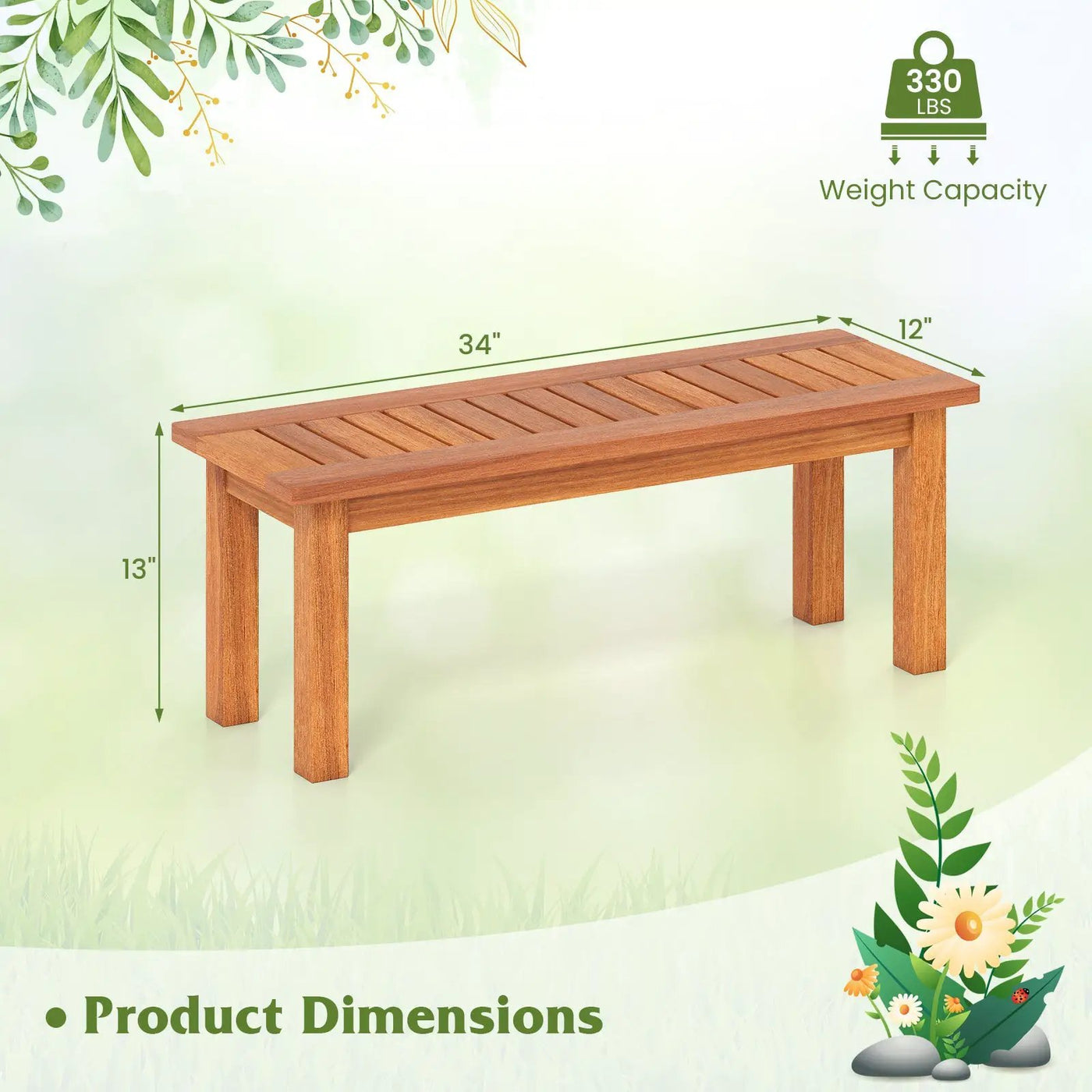 Wooden Plant Stand Outdoor Indoor Solid Wood Flower Pot Holder Display Shelf by DirectDeals