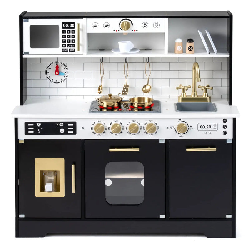 Wooden Play Kitchen for Kids with Realistic Lights and Sounds by DirectDeals