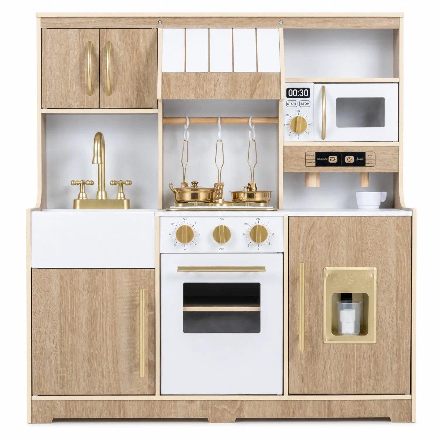 Wooden Play Kitchen Set with Lights & Sounds for Toddlers by DirectDeals