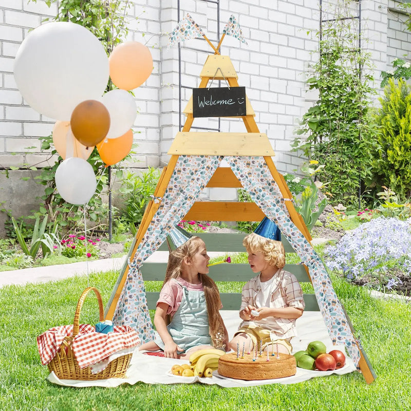 Triangle Hideaway Playhouse with Removable Chalkboard for Indoor and Outdoor by DirectDeals