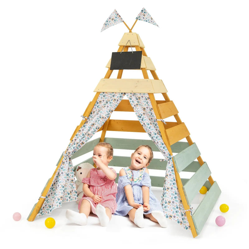 Triangle Hideaway Playhouse with Removable Chalkboard for Indoor and Outdoor by DirectDeals